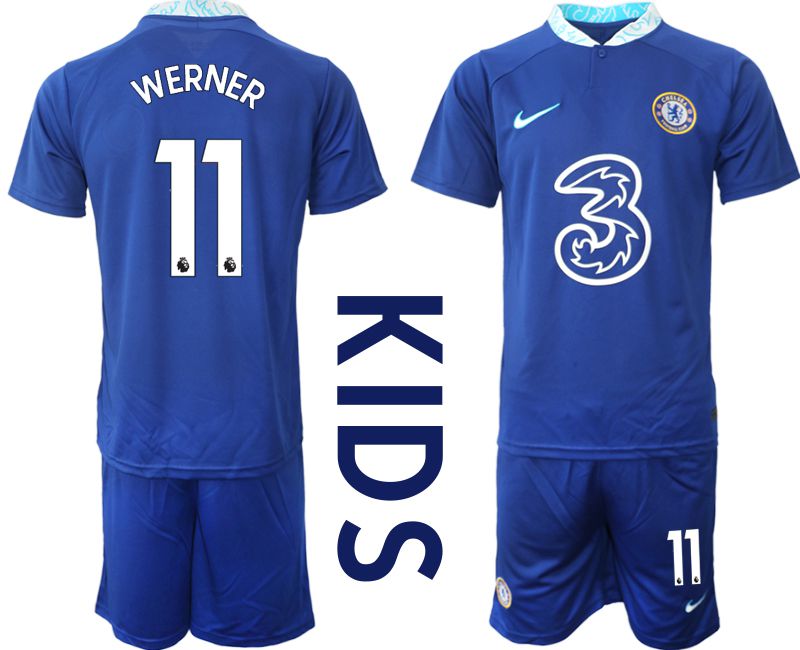 Youth 2022-2023 Club Chelsea FC home blue #11 Soccer Jerseys